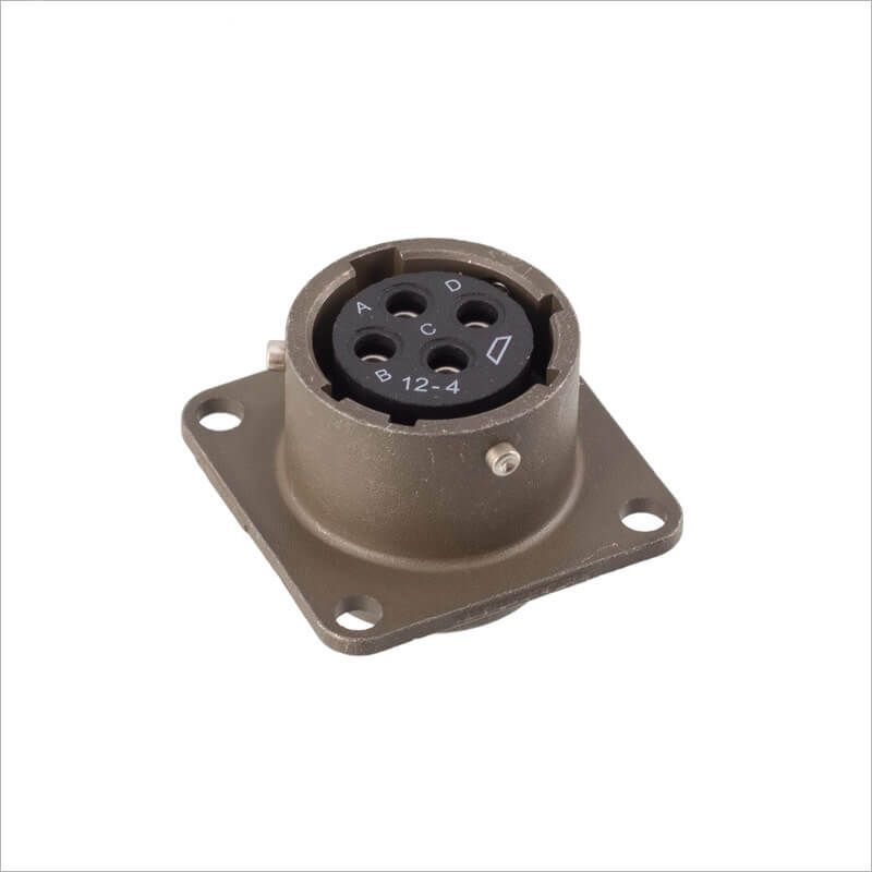 Elecbee 26482 series PT06 PT02 MS3112E-12-4S Mil Spec Connectors 4 Pin Socket Solder Type